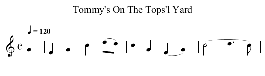 Tommy's On The Tops'l Yard - staff notation