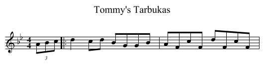 Tommy's Tarbukas - staff notation