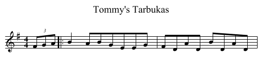 Tommy's Tarbukas - staff notation