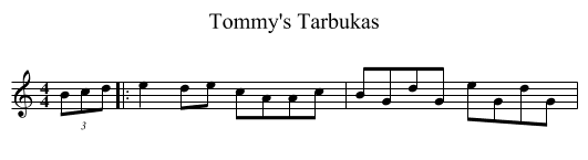 Tommy's Tarbukas - staff notation