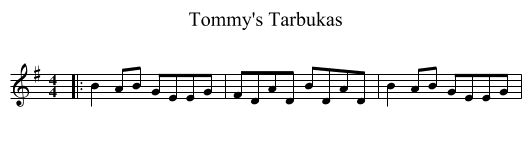 Tommy's Tarbukas - staff notation