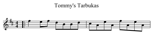Tommy's Tarbukas - staff notation