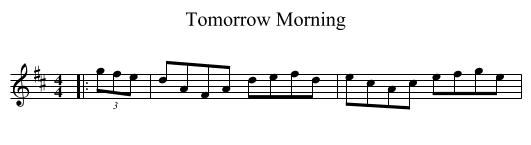 Tomorrow Morning - staff notation