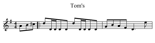 Tom's - staff notation