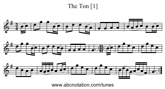 Ton [1], The - staff notation