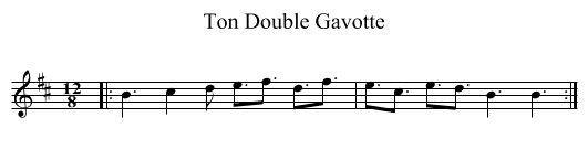 Ton Double Gavotte - staff notation