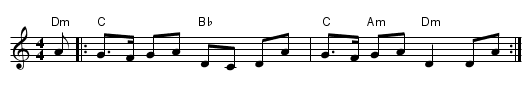 Ton double plin - staff notation