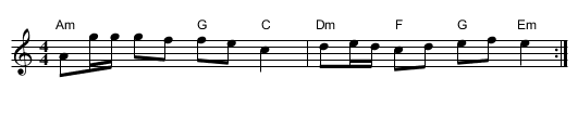 Ton simple plin - staff notation