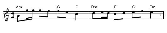 Ton simple plin - staff notation