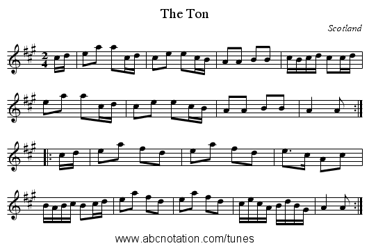 Ton, The - staff notation