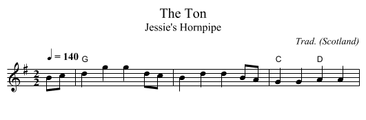 Ton, The - staff notation