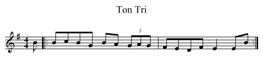 Ton Tri - staff notation