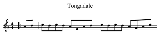 Tongadale - staff notation