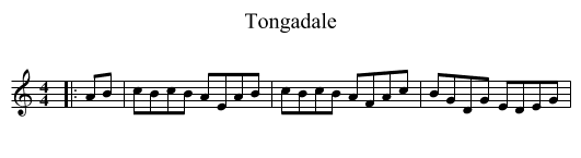 Tongadale - staff notation