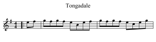 Tongadale - staff notation