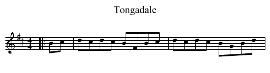 Tongadale - staff notation