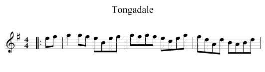 Tongadale - staff notation