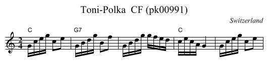 Toni-Polka  CF (pk00991) - staff notation