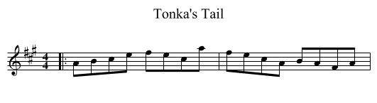 Tonka's Tail - staff notation