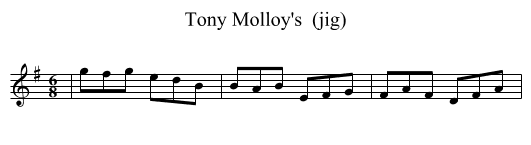 Tony Molloy's  (jig) - staff notation