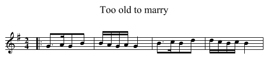 Too old to marry - staff notation