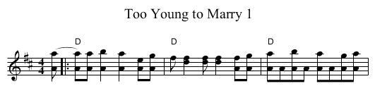 Too Young to Marry 1 - staff notation