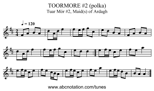 TOORMORE #2 (polka) - staff notation