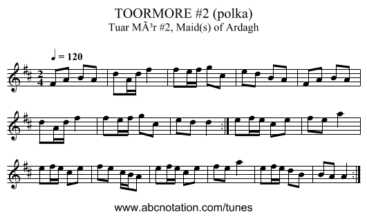 TOORMORE #2 (polka) - staff notation