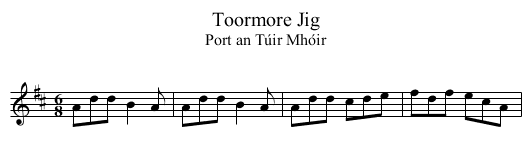 Toormore Jig - staff notation