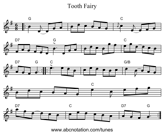 Tooth Fairy - staff notation