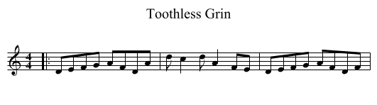 Toothless Grin - staff notation