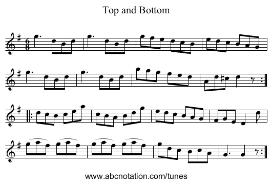 Top and Bottom - staff notation