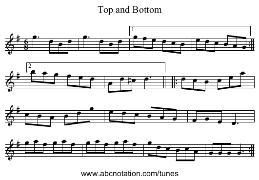 Top and Bottom - staff notation