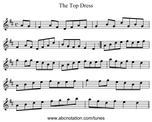 Top Dress, The - staff notation