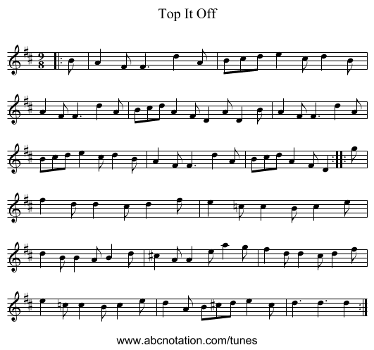 Top It Off - staff notation