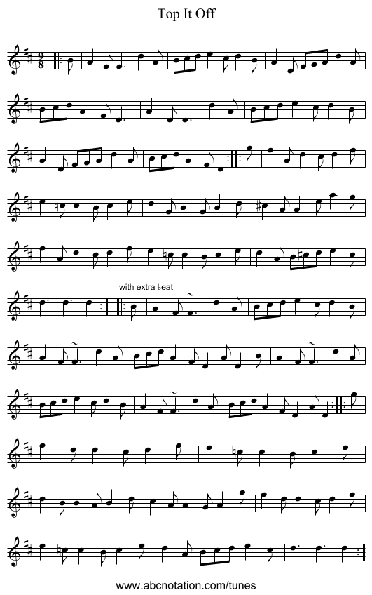 Top It Off - staff notation