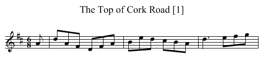 Top of Cork Road [1], The - staff notation