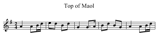 Top of Maol - staff notation