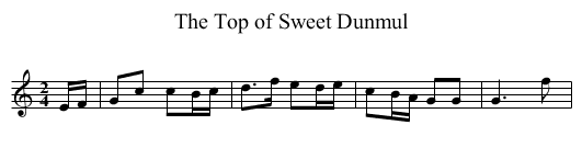Top of Sweet Dunmul, The - staff notation