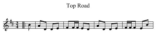 Top Road - staff notation