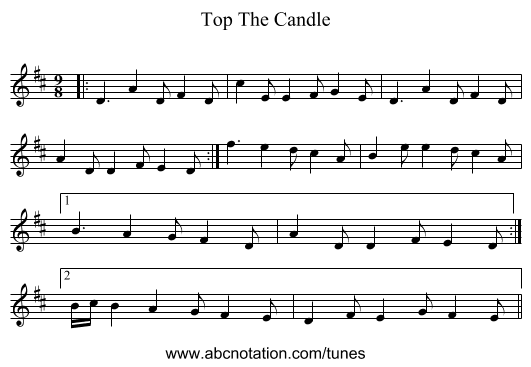 Top The Candle - staff notation