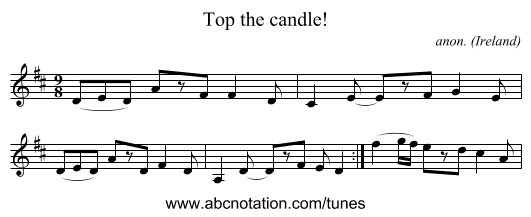 Top the candle! - staff notation