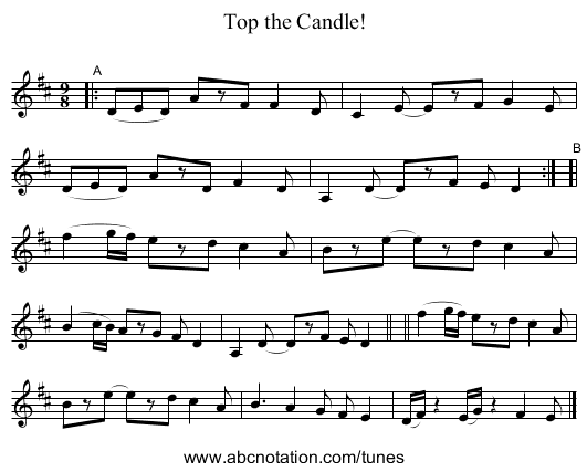 Top the Candle! - staff notation