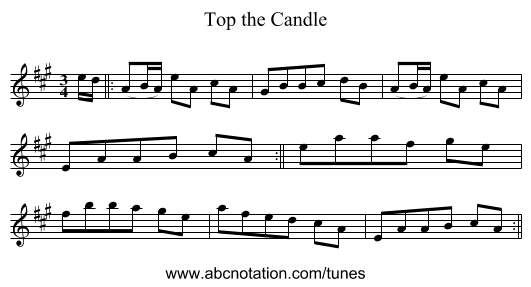 Top the Candle - staff notation