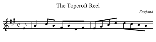 Topcroft Reel, The - staff notation