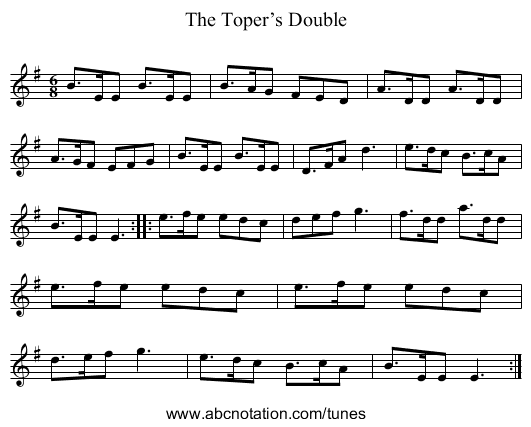 Toper’s Double, The - staff notation