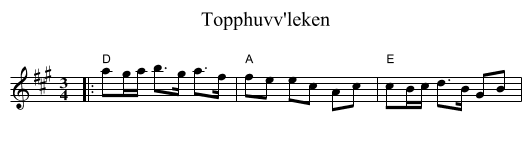 Topphuvv'leken - staff notation