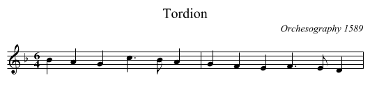 Tordion - staff notation