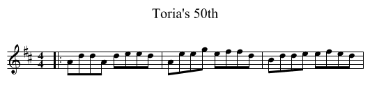Toria's 50th - staff notation