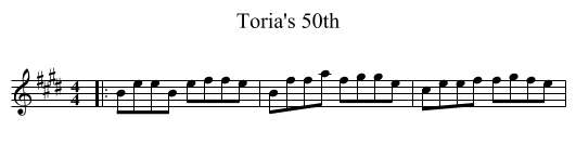 Toria's 50th - staff notation